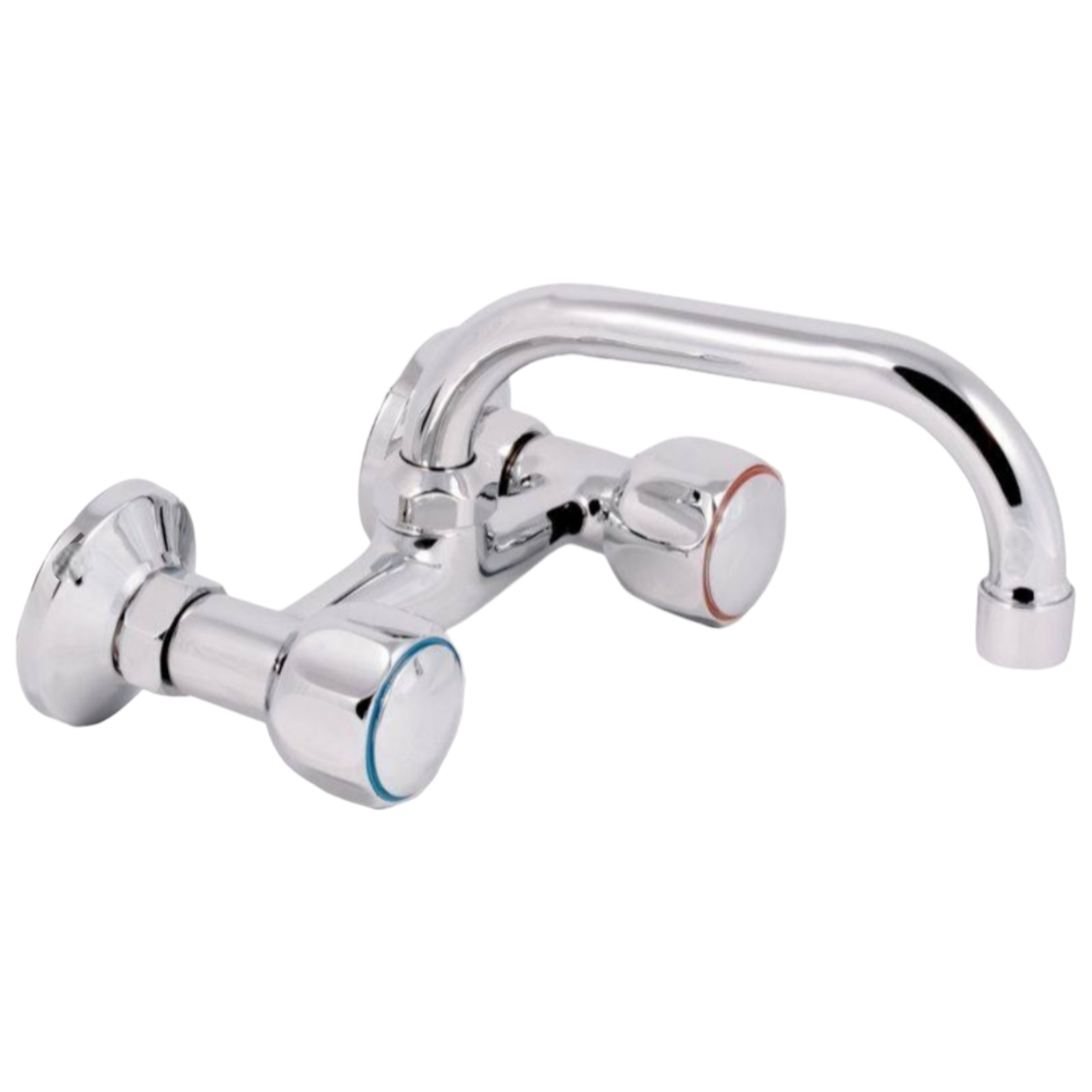 Класически стенен смесител за кухненска мивка, Сребрист OD-0 (9218C)