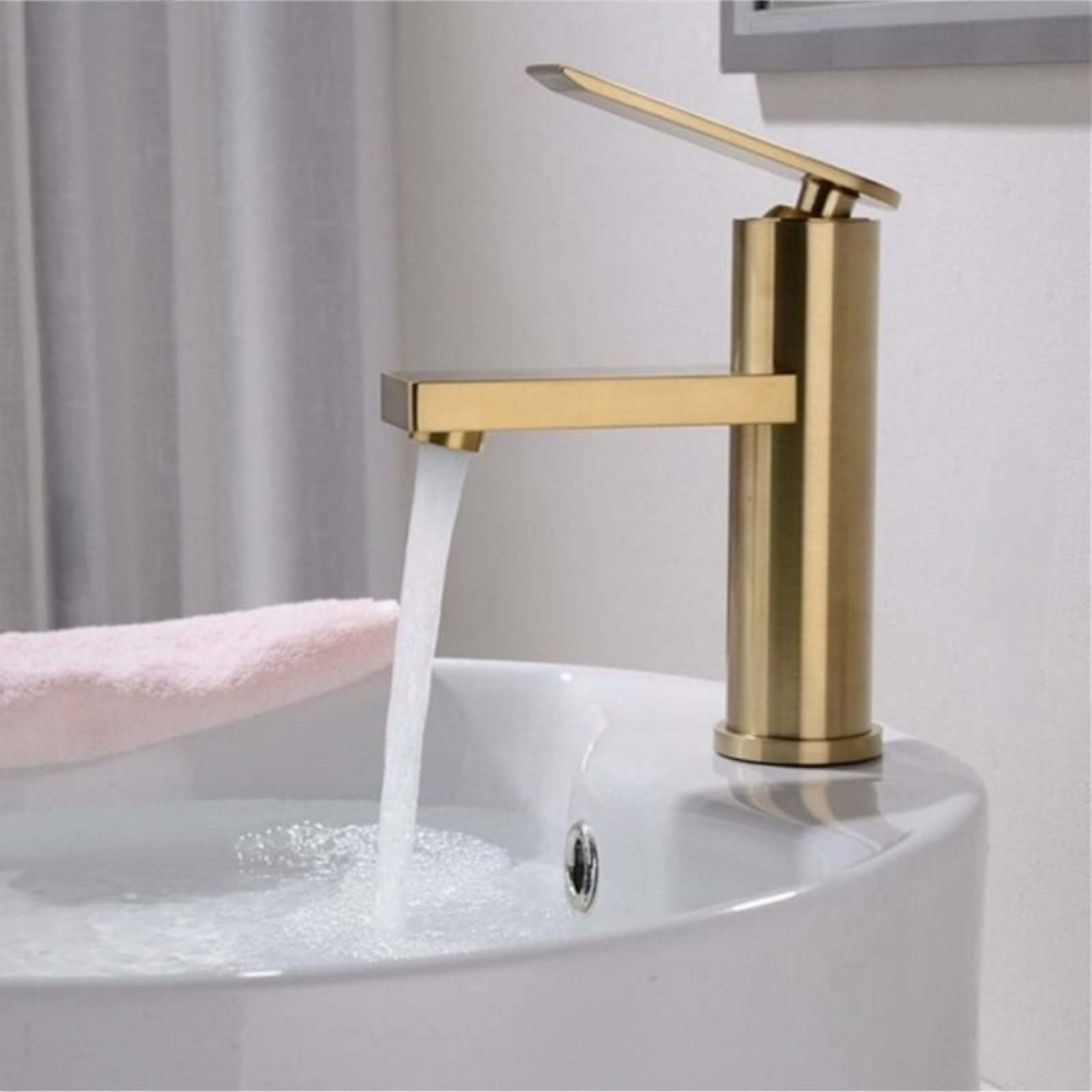 Смесител за мивка тип стоящ, Златист 7277D