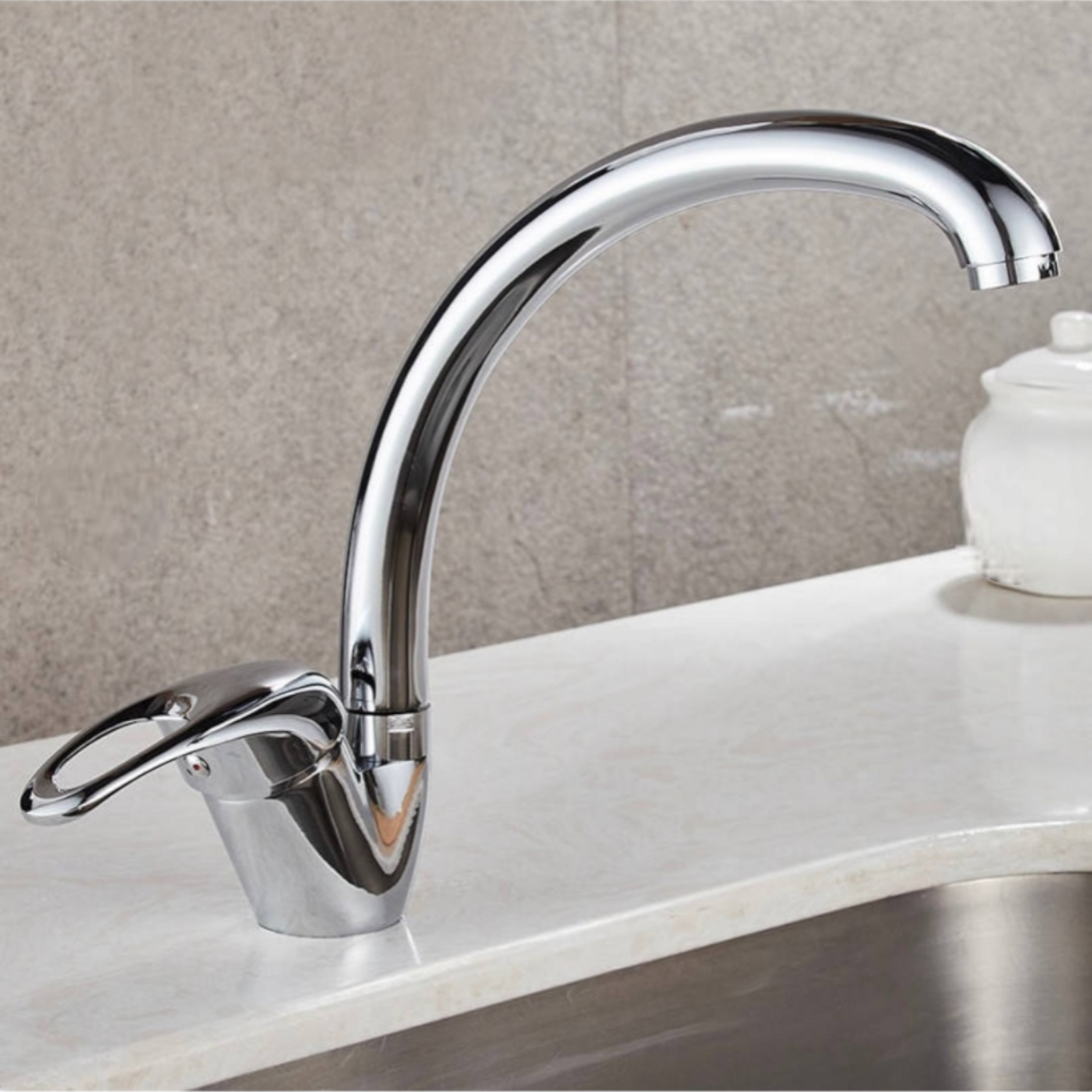 Смесител за кухненски умивалник, Сребрист ZS3