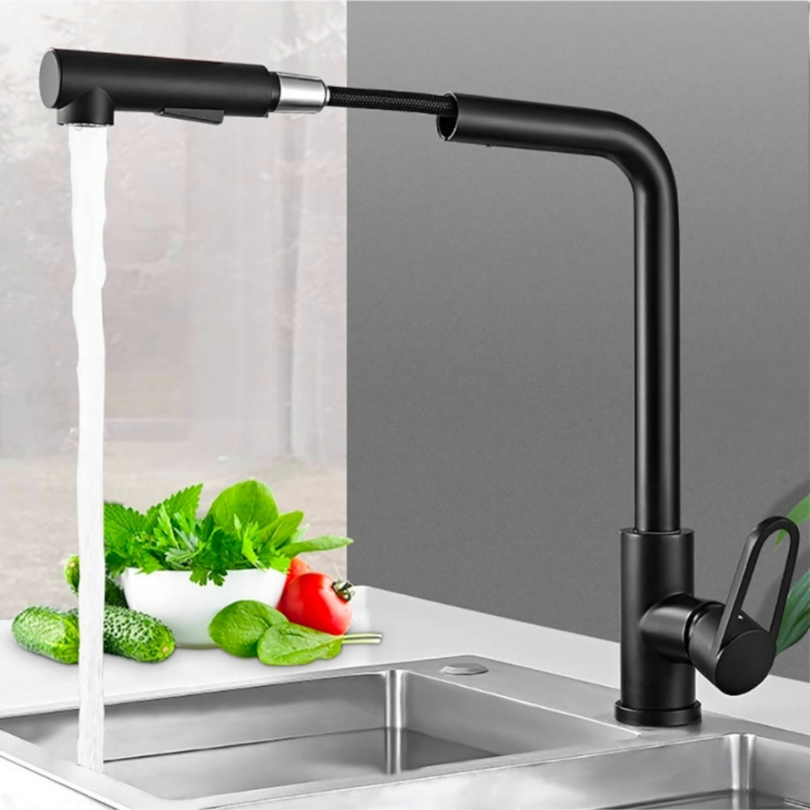 Смесител за кухня стоящ, Черен DDM0068H