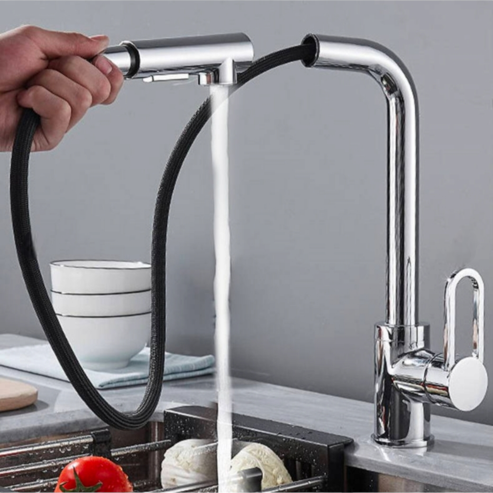 Смесител за кухня стоящ, Сребрист DDM0068D