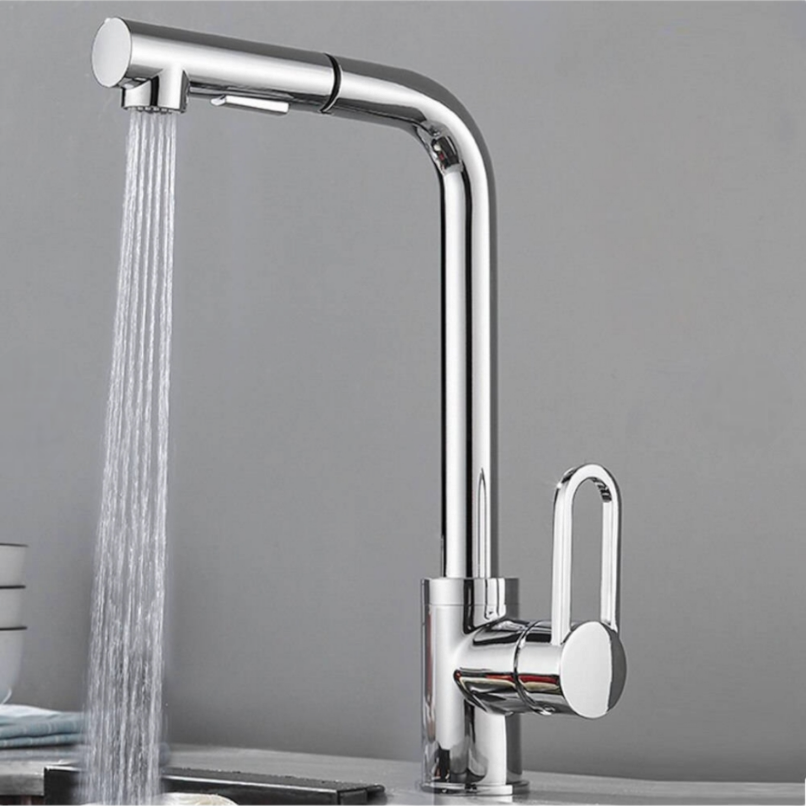 Смесител за кухня стоящ, Сребрист DDM0068D