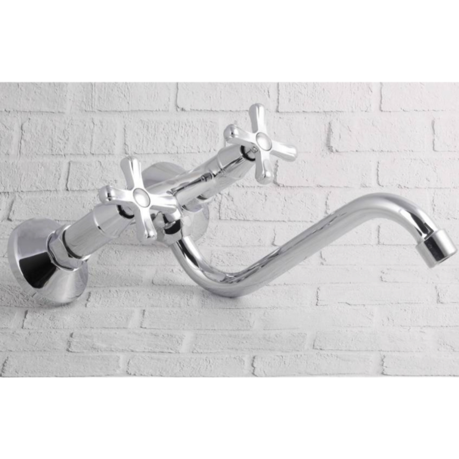 Смесител за умивалник в ретро стил с чучур отдолу, Сребрист OD-1(SU1003S)