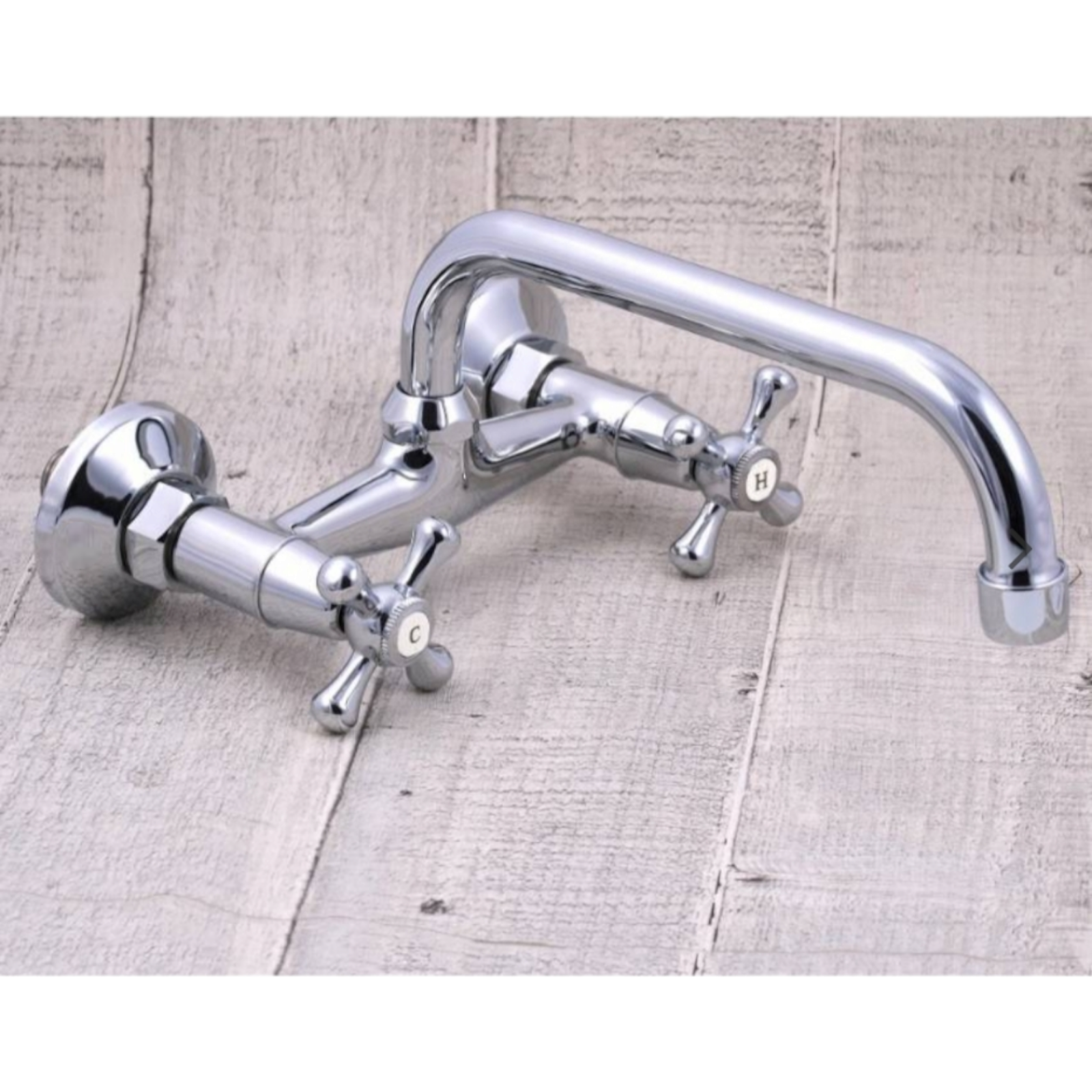 Смесител за умивалник в ретро стил с чучур отгоре, Сребрист OD-1(SU1003C)