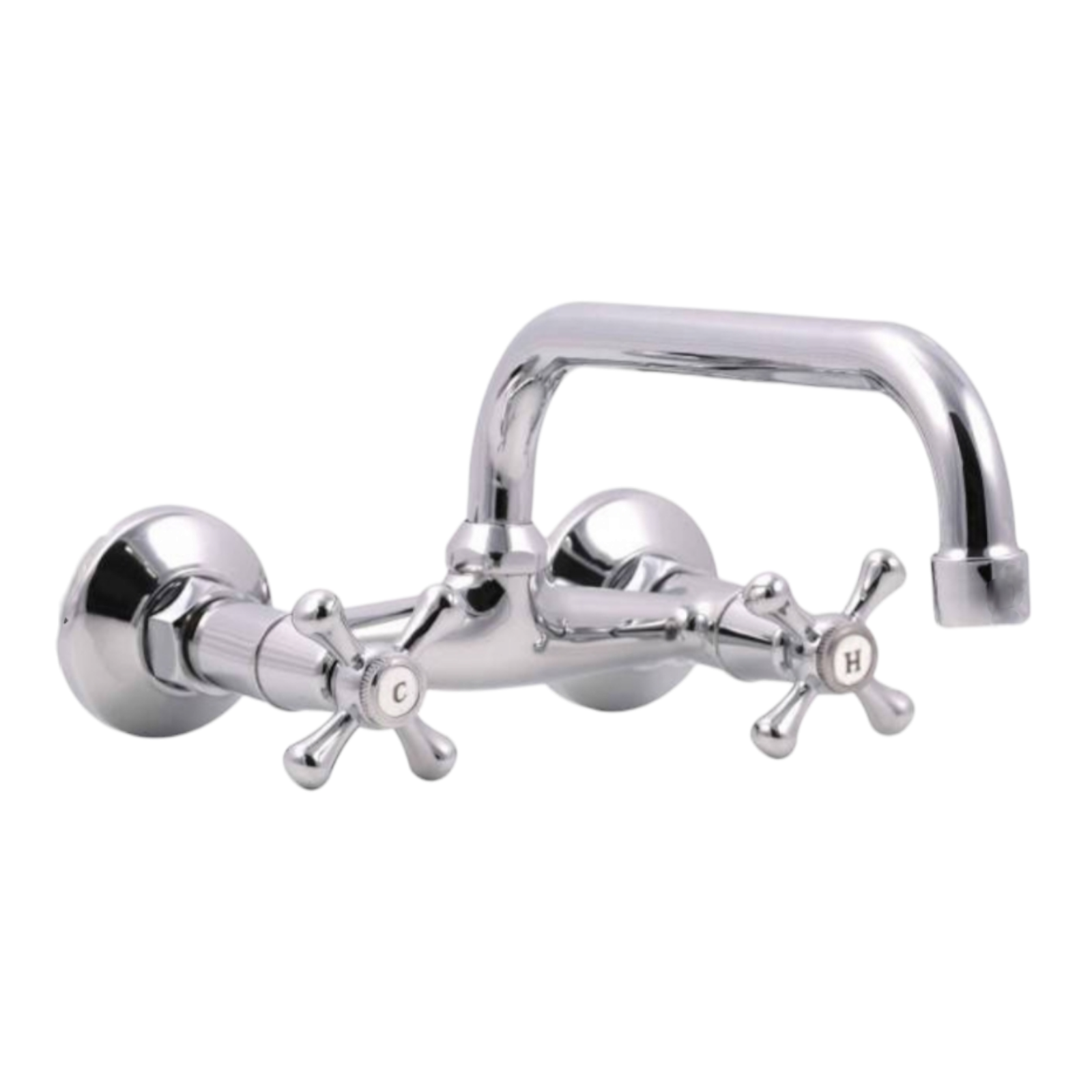 Смесител за умивалник в ретро стил с чучур отгоре, Сребрист OD-1(SU1003C)