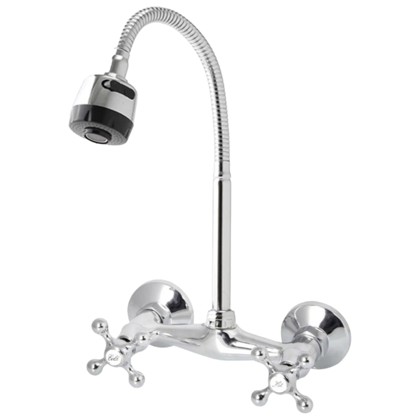 Смесител за умивалник в ретро стил с гъвкав чучур, Сребрист OD-3(SU1003A)