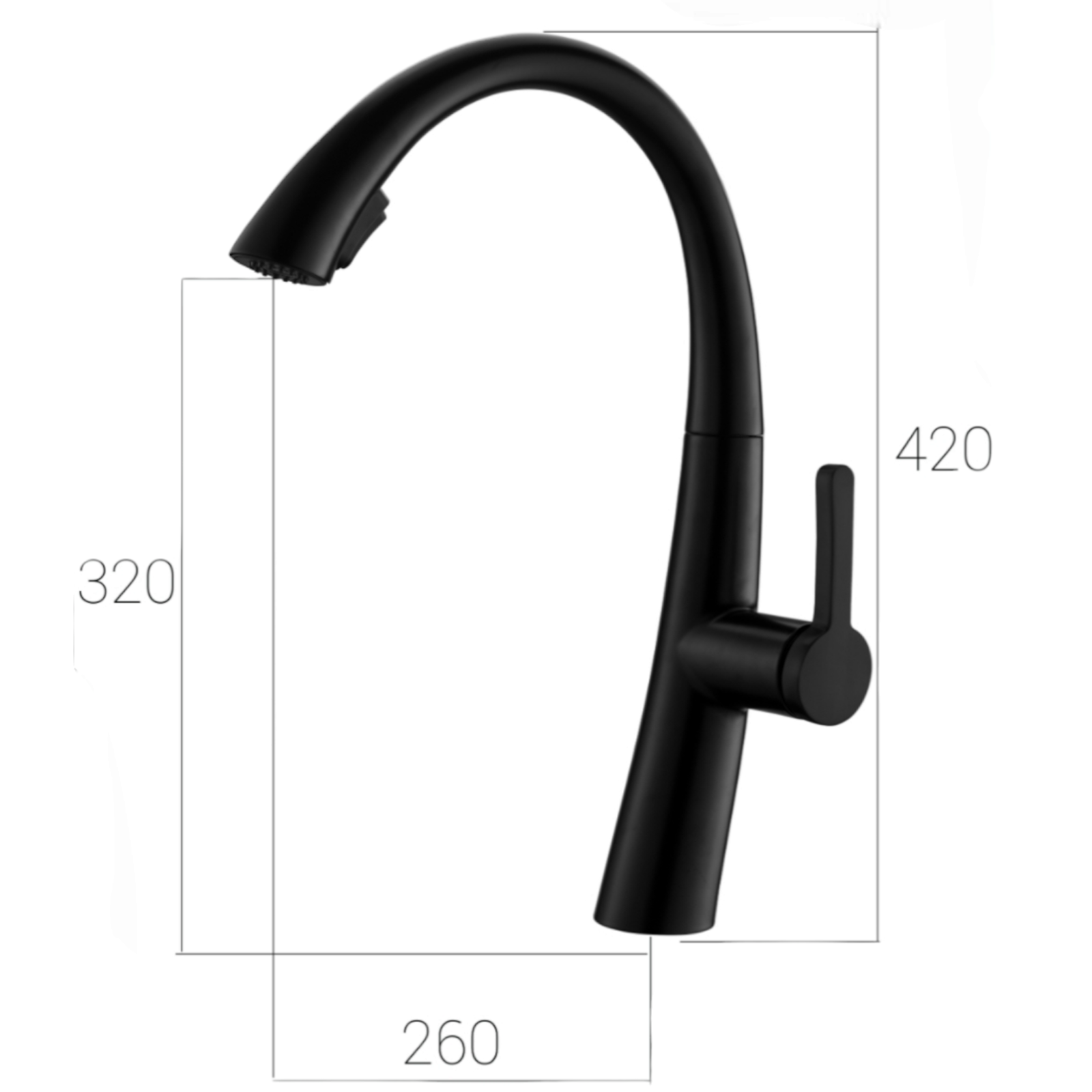 Смесител за кухня, Черен OD(W059)