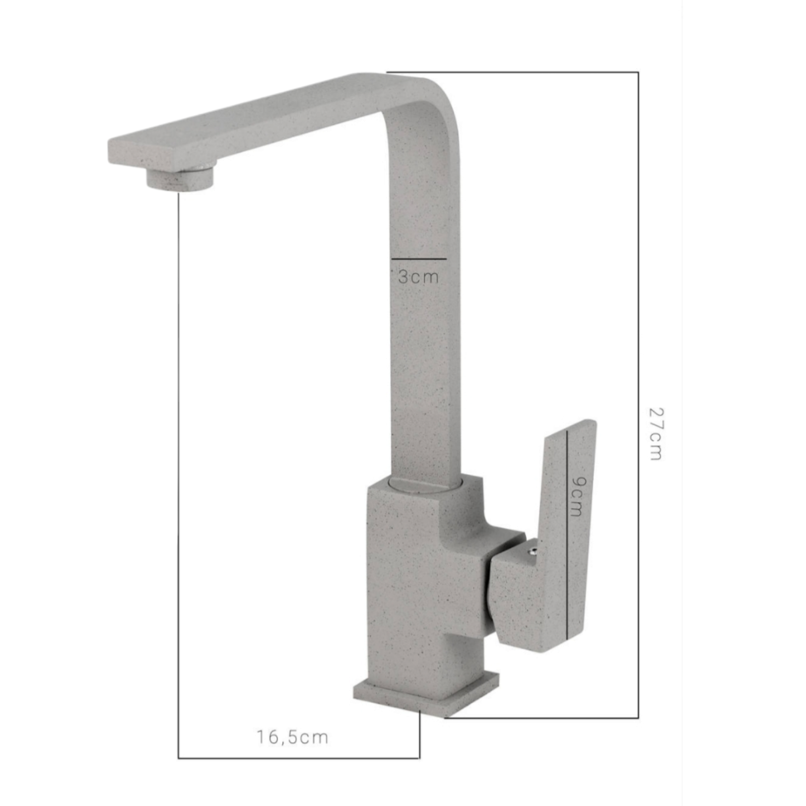 Кухненски смесител с керамично покритие, Сив MINI