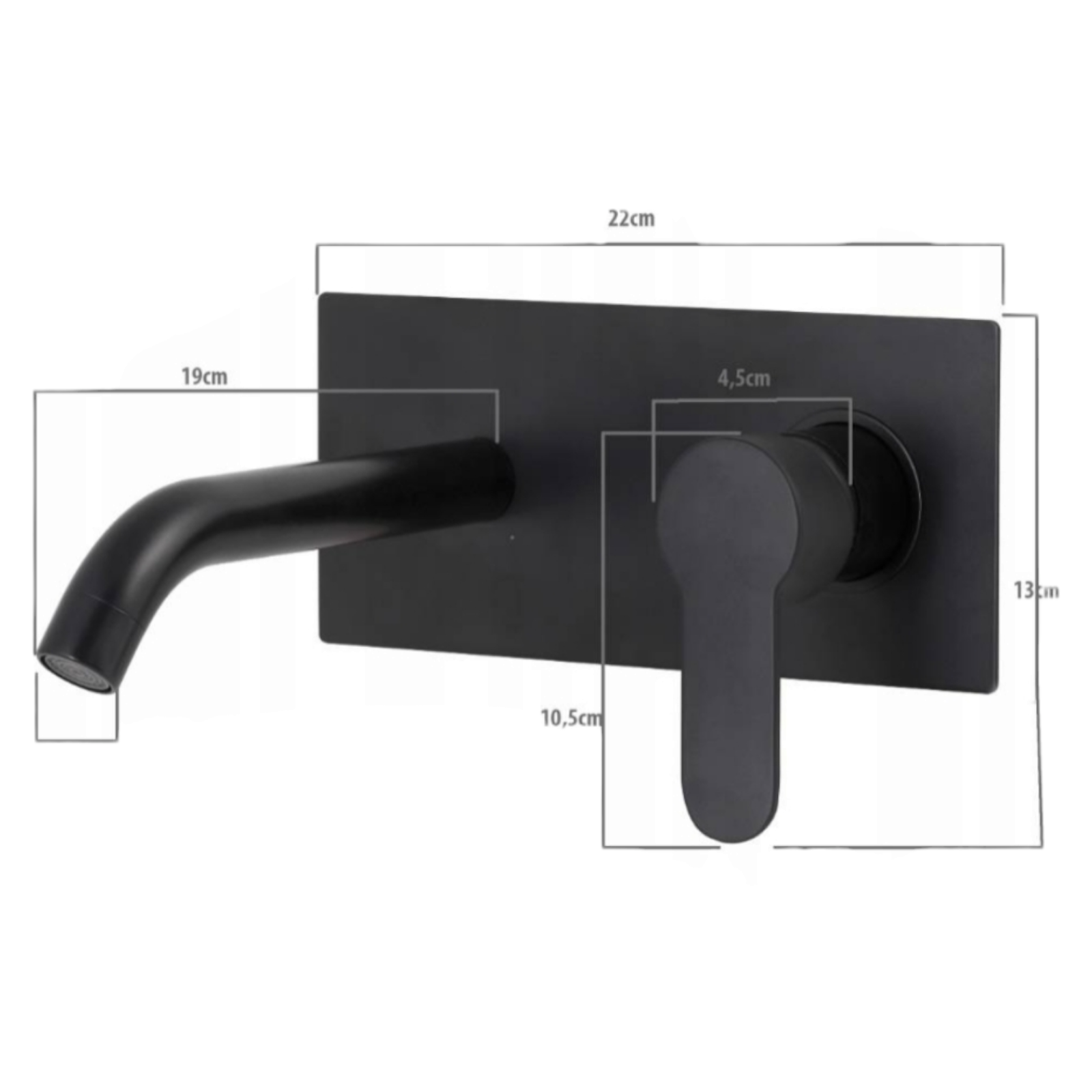 Смесител за вграждане, Черен DDM0059