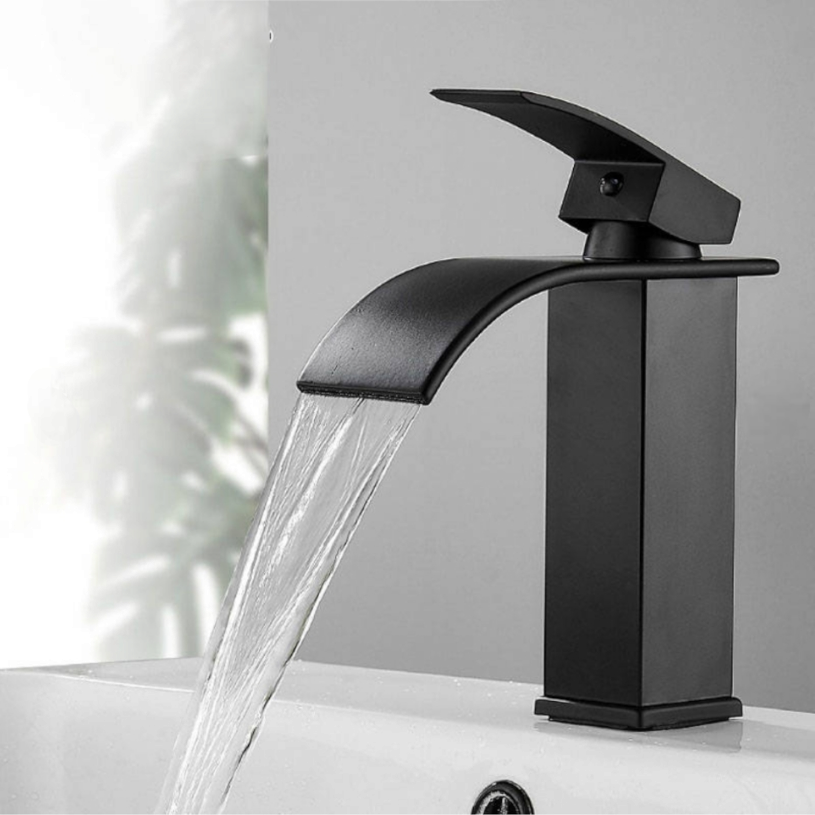 Смесител за умивалник каскаден тип, Черен TFDK-08B