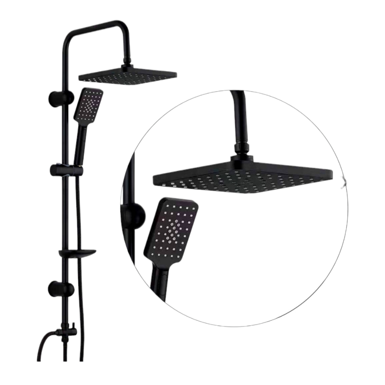 Душ комплект без смесител, Черен ZN-001
