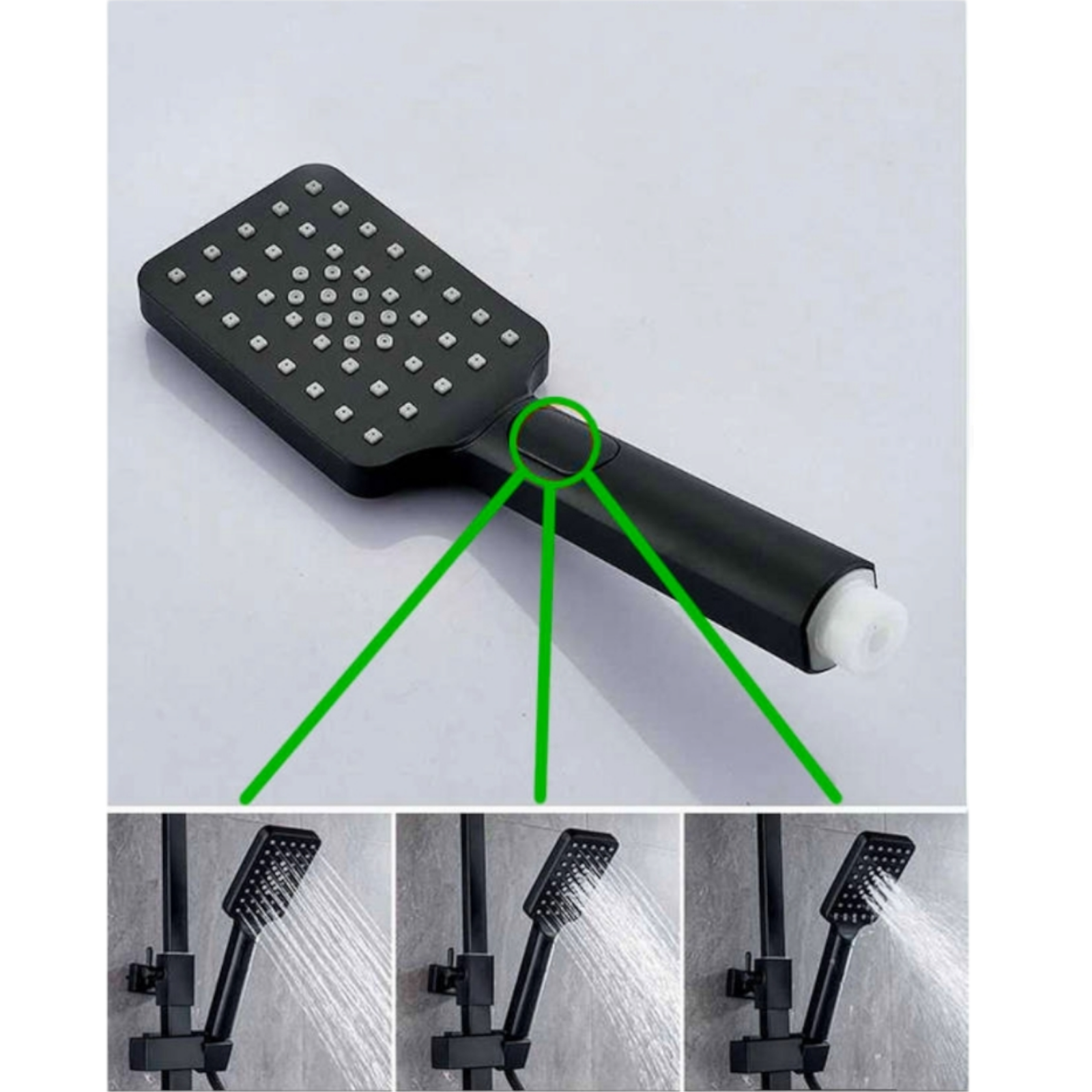 Душ комплект без смесител, Черен ZN-001