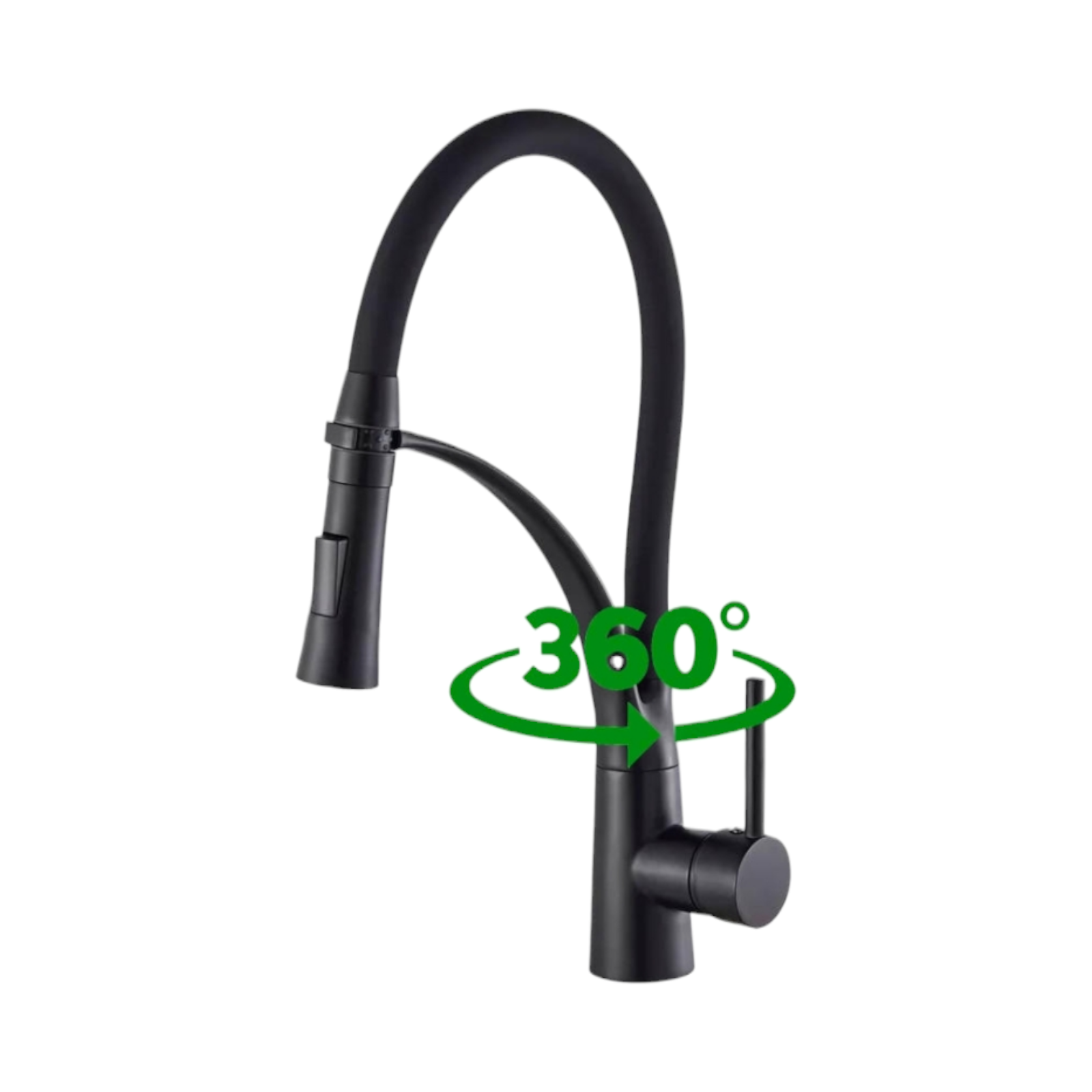 Смесител за кухненски умивалник, Черен PT-7197B
