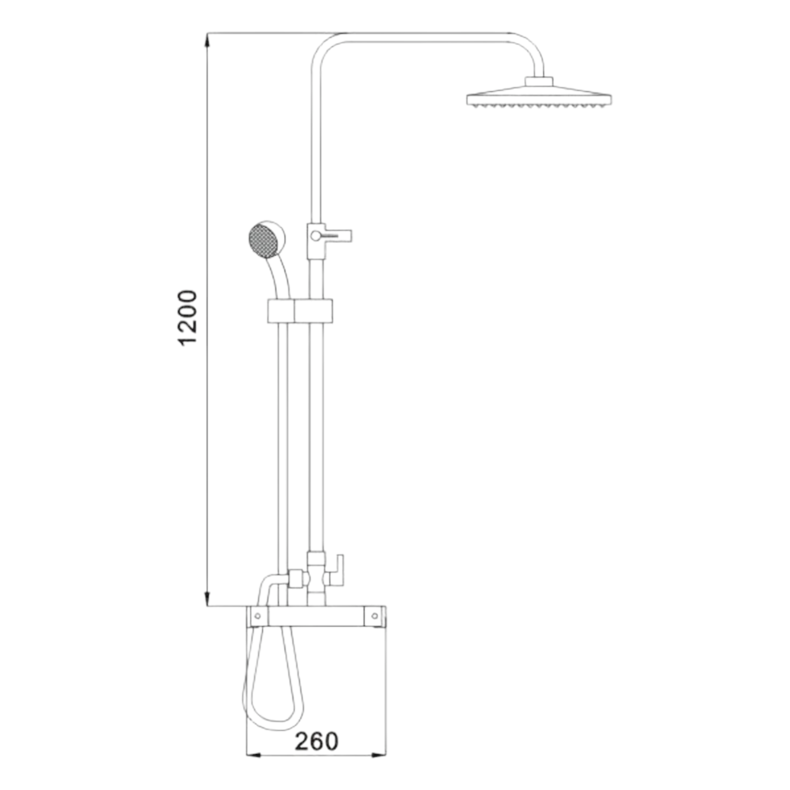 Душ комплект с термостат, Сребрист AB-2043S