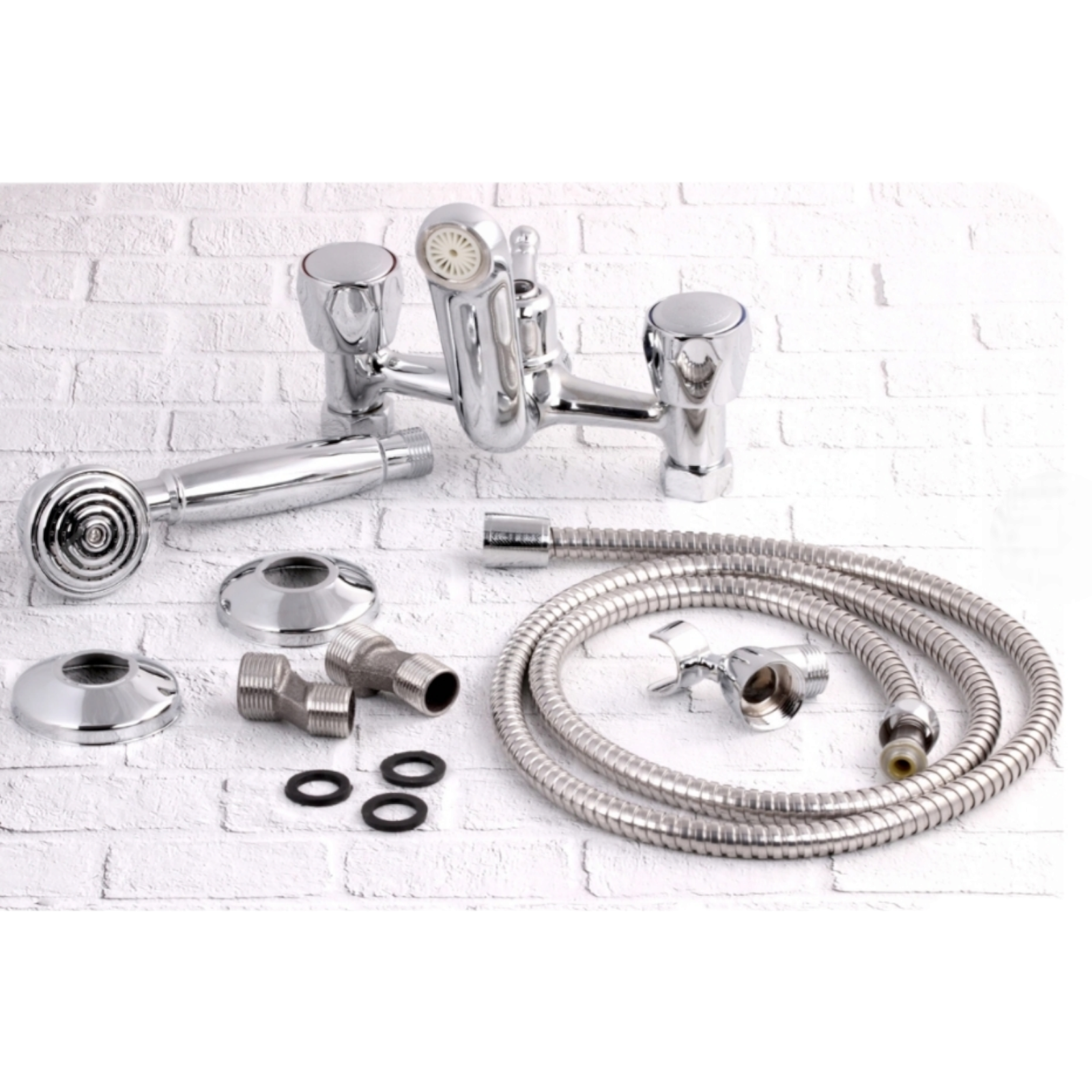 Класически стенен смесител за душ/вана, Сребрист OD-9(9212)