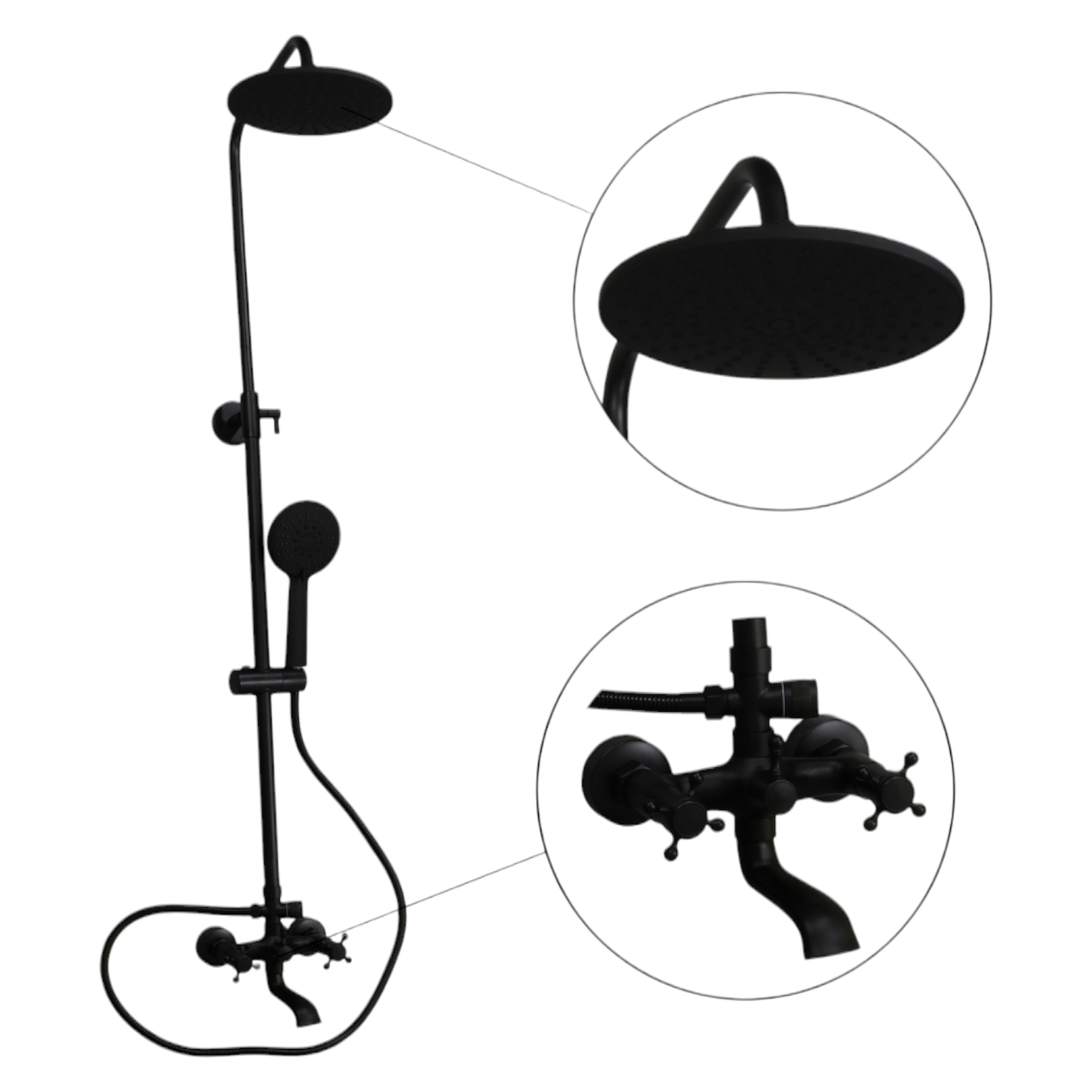 Душ колона със смесител, Черен DDM008H