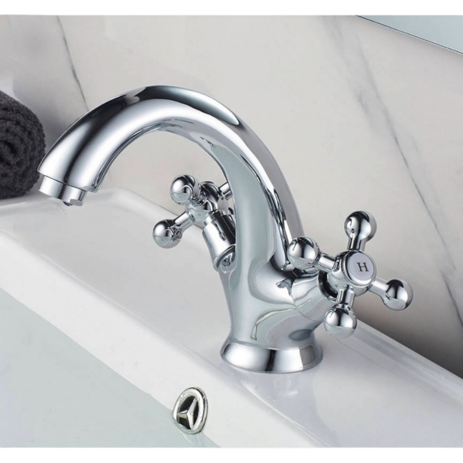 Смесител за умивалник в ретро стил, Сребрист OD-10 (9013)