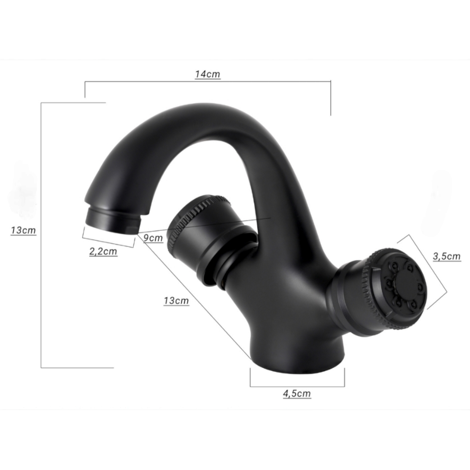 Смесител за умивалник класически, Черен DDM004