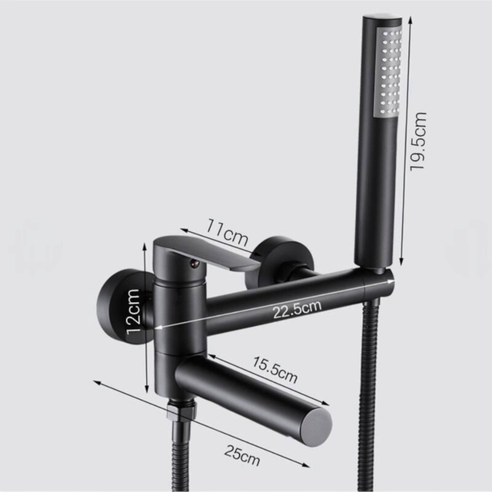 Смесител за душ/вана, Черен DDM0072H