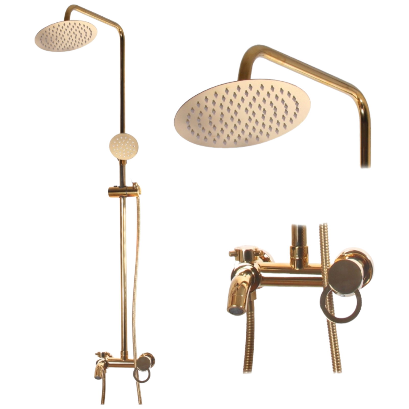 Смесител за баня в комплект с душ колона, Златист 8833G