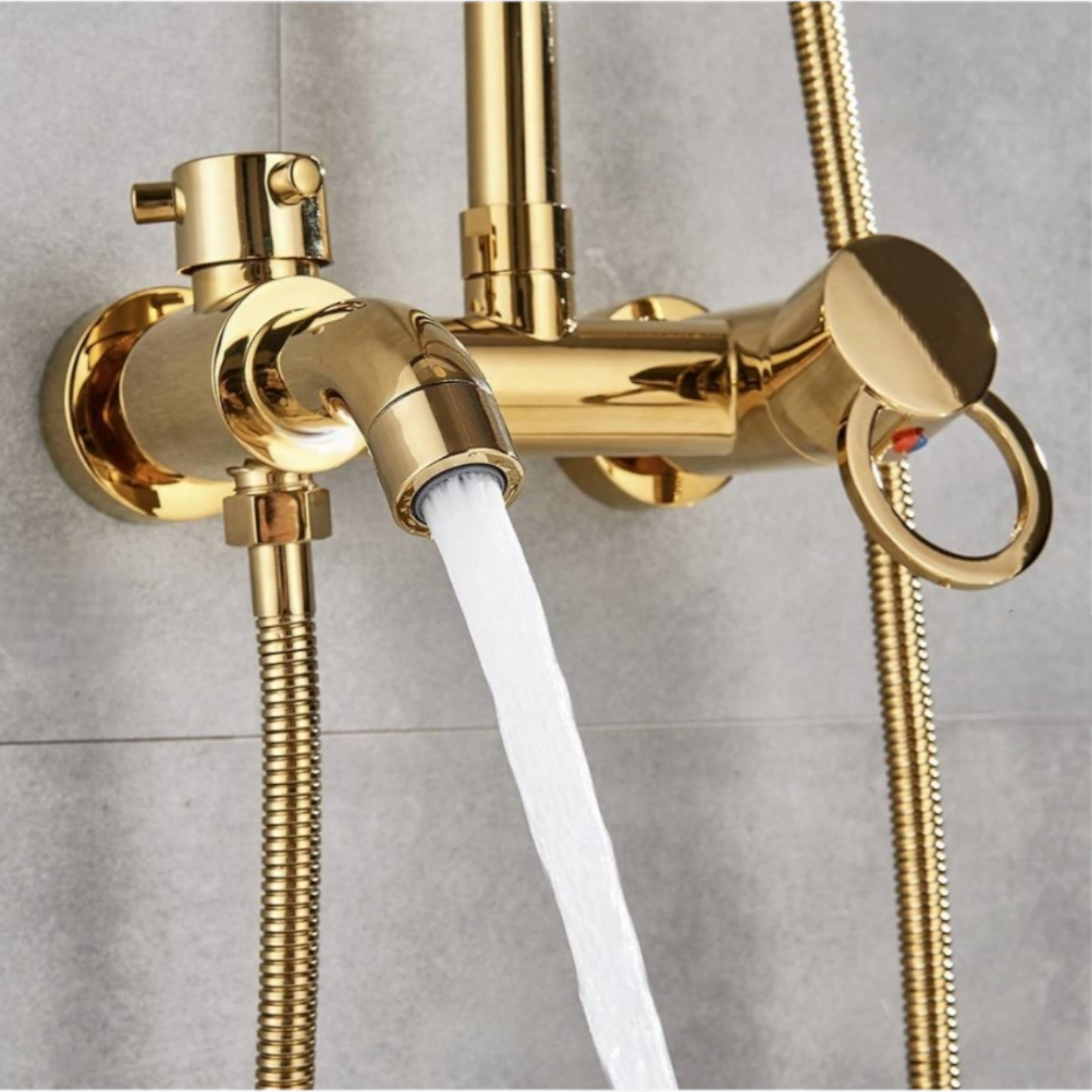 Смесител за баня в комплект с душ колона, Златист 8833G