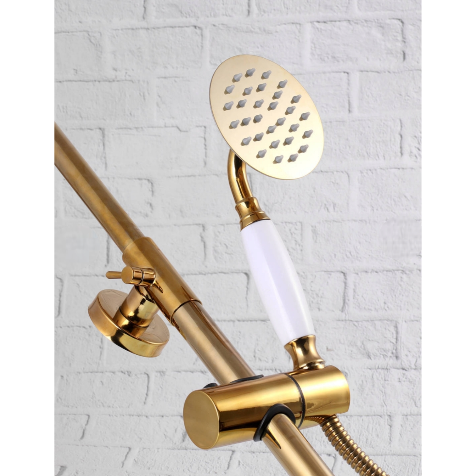 Смесител за баня в комплект с душ колона, Златист 8833G