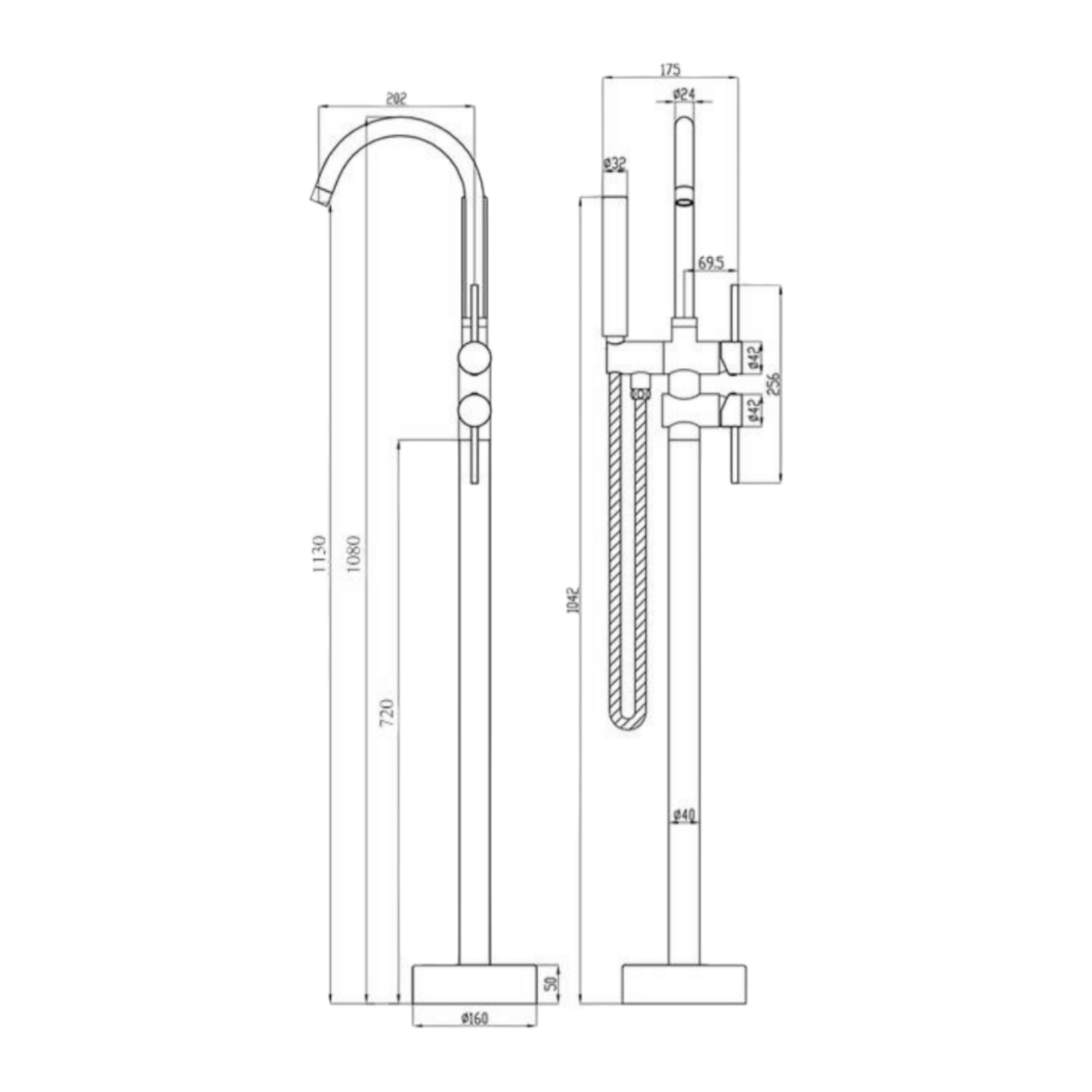 Смесител за душ/вана в свободностоящ стил SU2002