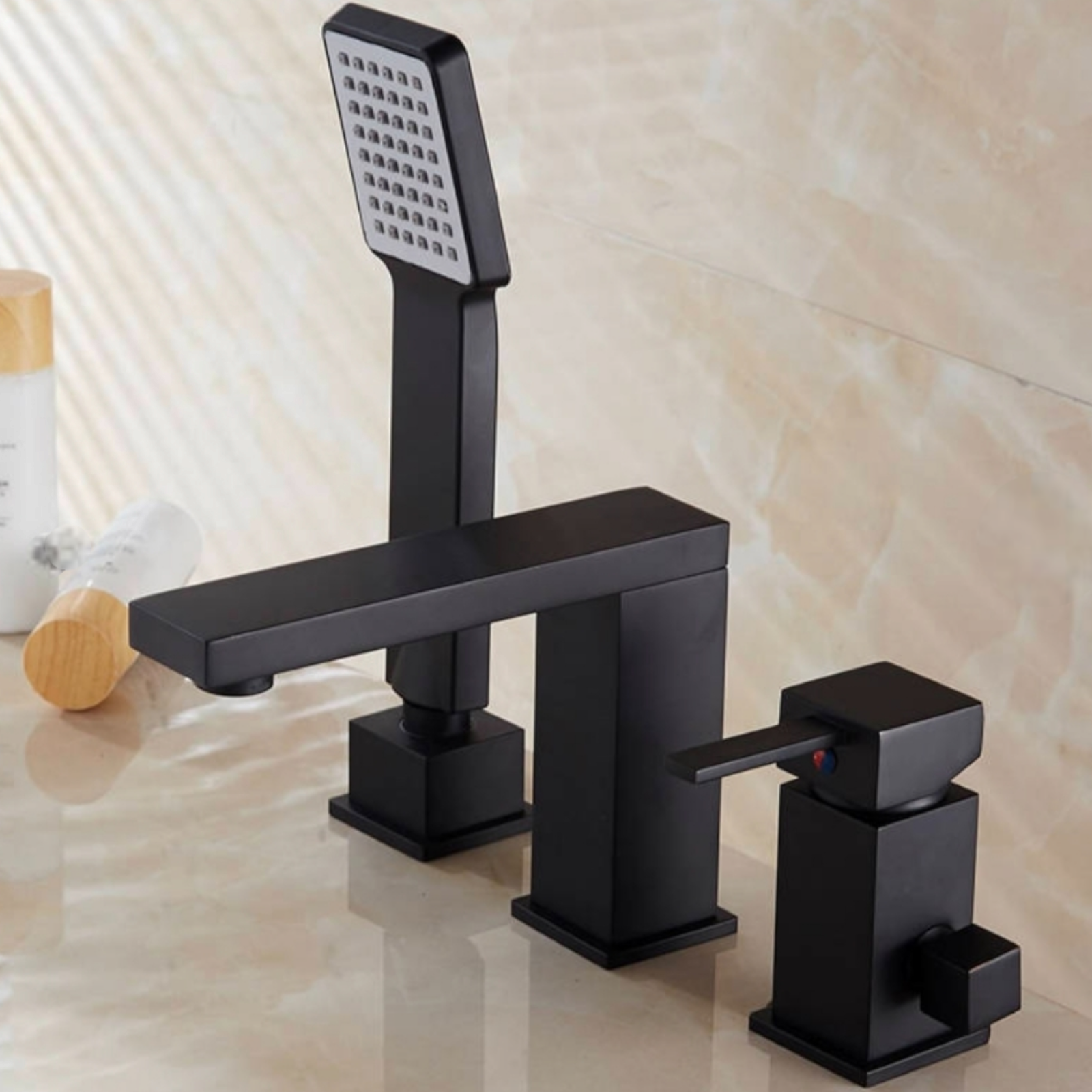 Смесител за вана от три части, Черен HF0031B