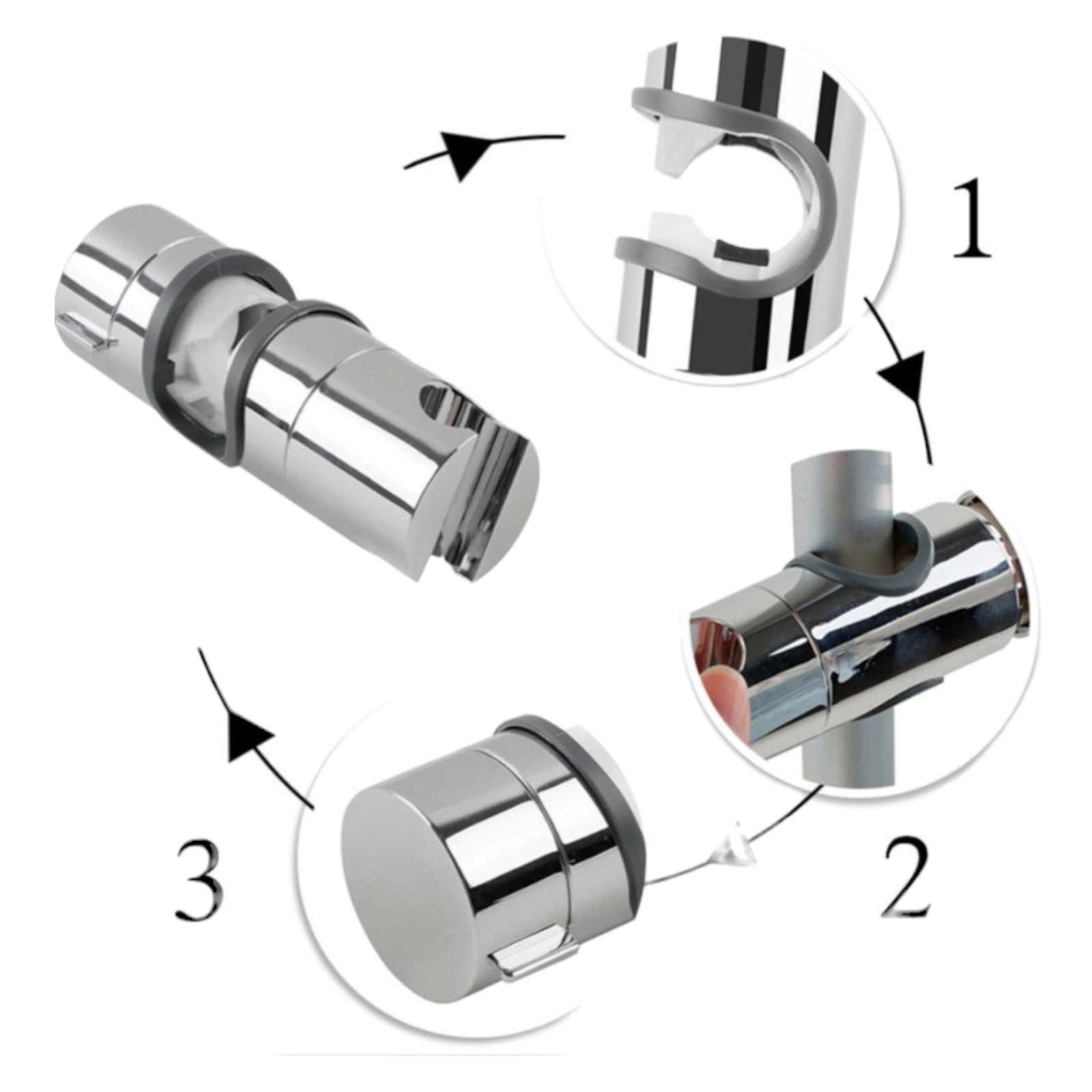 Държач за душ колона, Сребрист DRAZKA 22/25