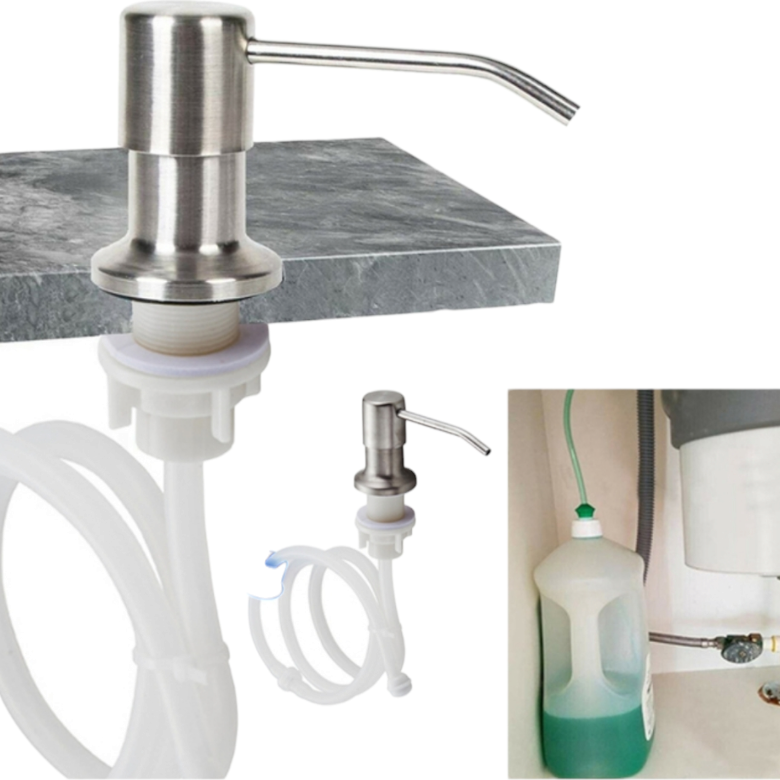 Диспенсър/Дозатор за течен сапун, пяна, душ гел, Инокс AH-72