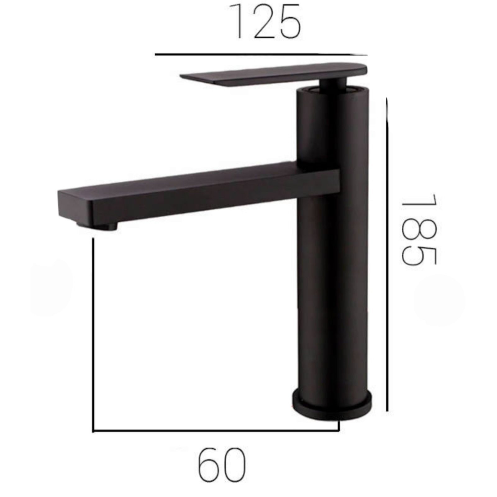 Смесител за умивалник, Черен 7277H