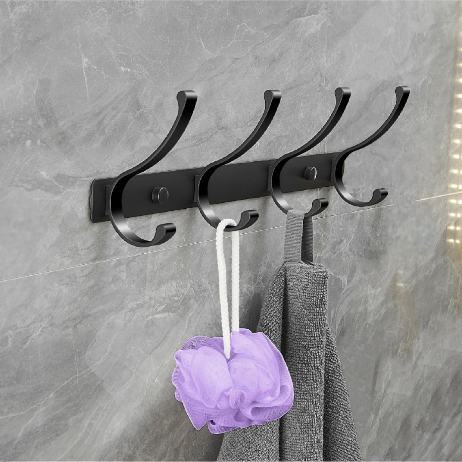 Закачалка с четири куки, Черна AR880100-4B