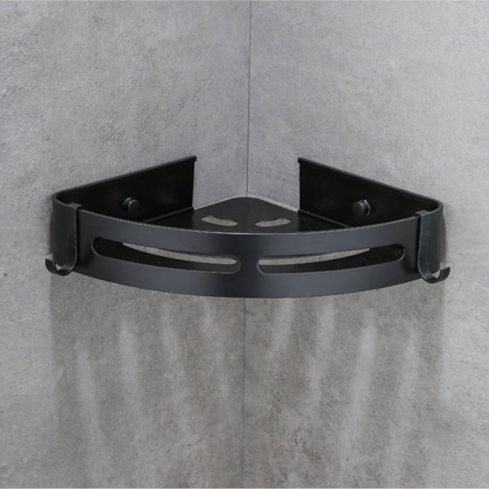 Ъглов рафт за баня, Черен POLKA001(AR880015)