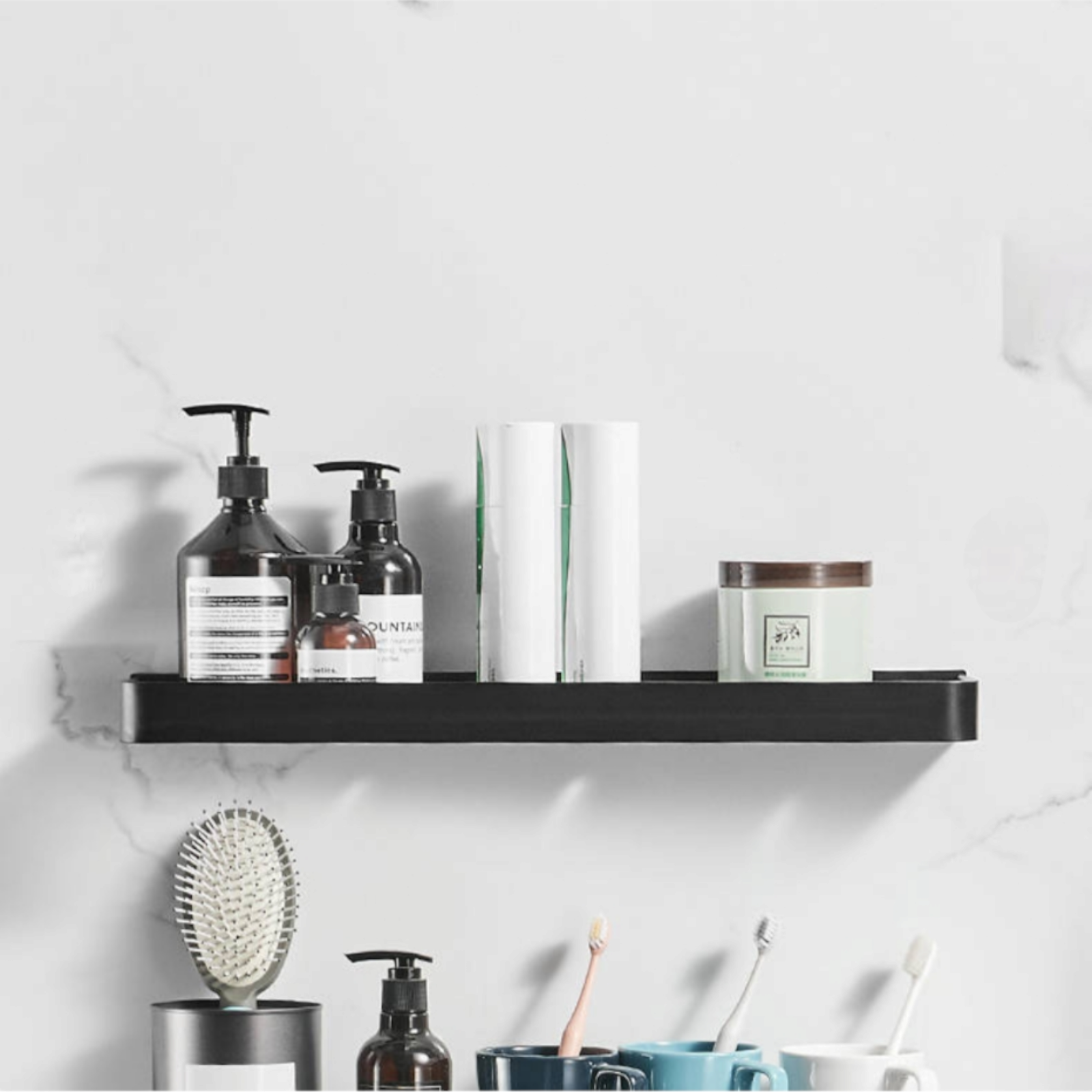 Рафт за баня 40см, Черен POLKA003