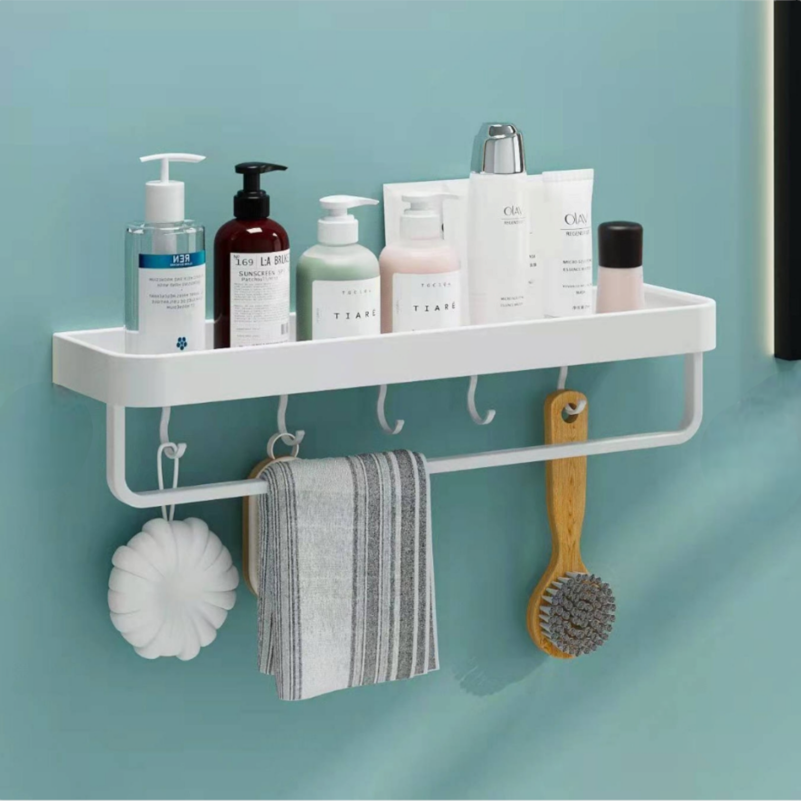 Рафт за баня 40см, Бял POLKA009