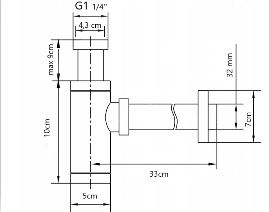Сифон за умивалник, Златист K-3008KG