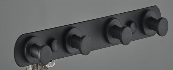 Закачалка за баня с четири куки, Черна RH509-4B